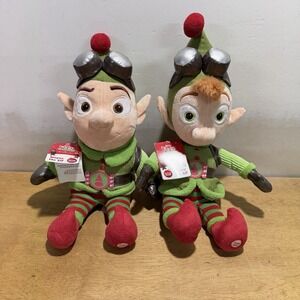 Hallmark Disney Christmas Prep and Landing Wayne Lanny Set Plush 2011 NEW Talks